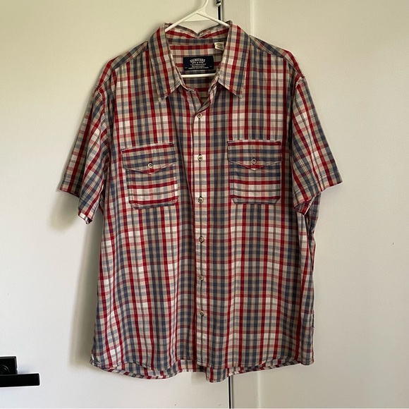 Levi’s Signature Button Up Shirt Short Sleeve Plaid Levi Strauss & Co Size XL - Picture 4 of 8